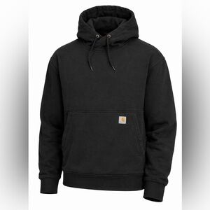 Carhartt Black Pullover Hooded Sweatshirt with Logo Patch Men’s Medium